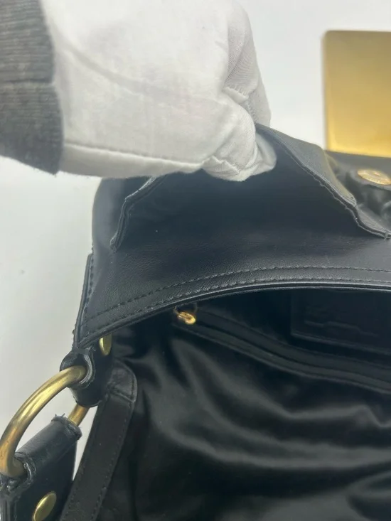 Coach Black Leather Shoulder Bag with Gold Hardware - Picture 10 of 16